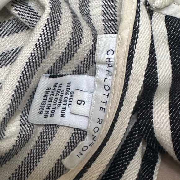 Charlotte Ronson fitted stripped dress, cream and black (S) - Picture 9 of 12